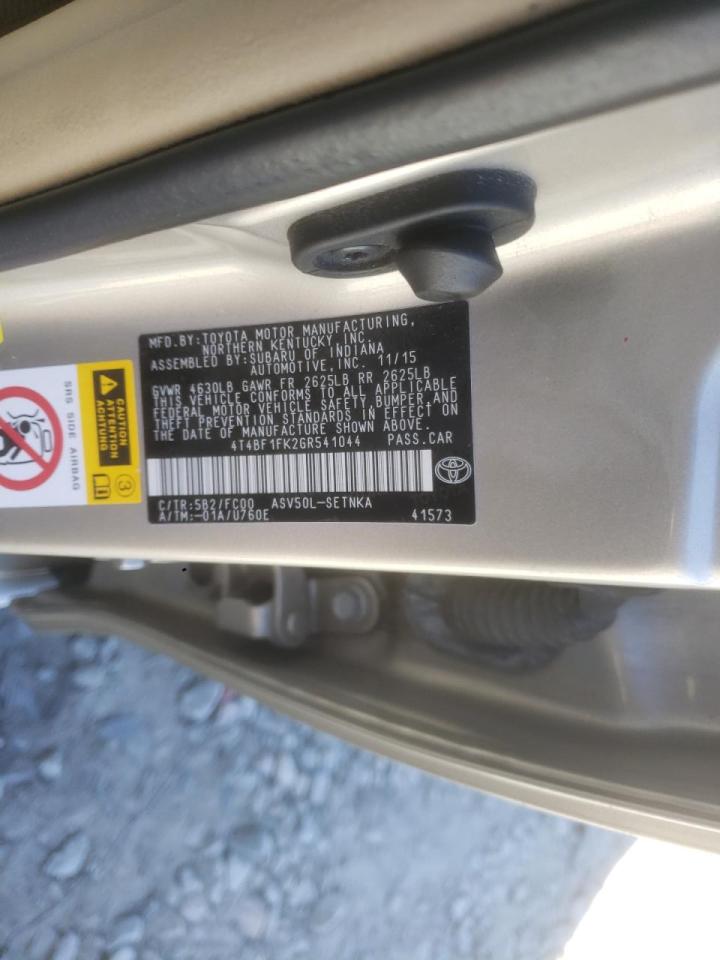 Photo 10 from auction – 2016 TOYOTA CAMRY LE with VIN 4T4BF1FK2GR541044