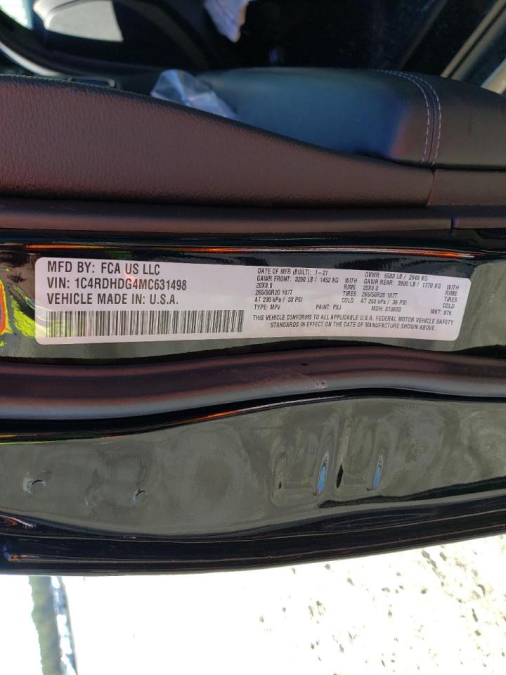 Photo 10 from auction – 2021 DODGE DURANGO GT with VIN 1C4RDHDG4MC631498