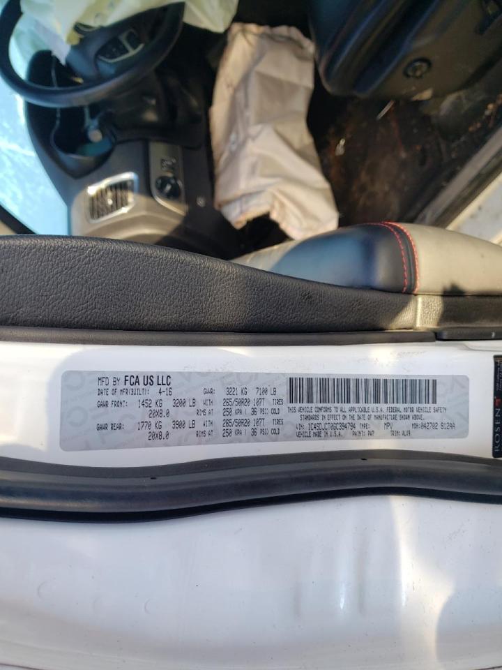 Photo 10 from auction – 2016 DODGE DURANGO R/ with VIN 1C4SDJCT0GC394794