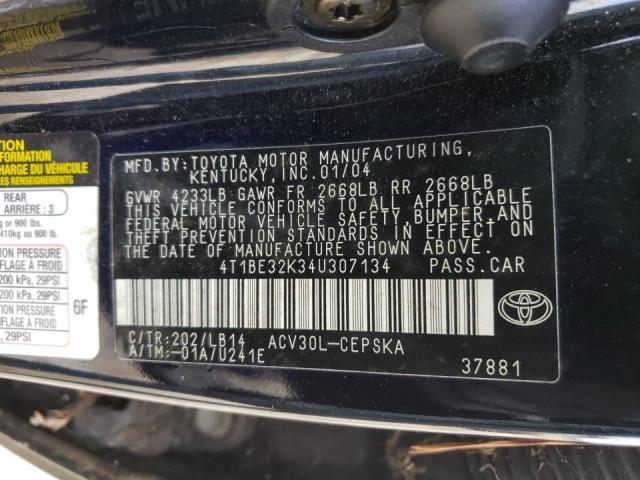 Photo 10 from auction – 2004 TOYOTA CAMRY LE with VIN 4T1BE32K34U307134