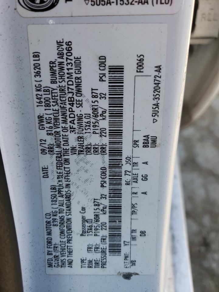 Photo 10 from auction – 2013 FORD FIESTA SE with VIN 3FADP4BJ7DM137066