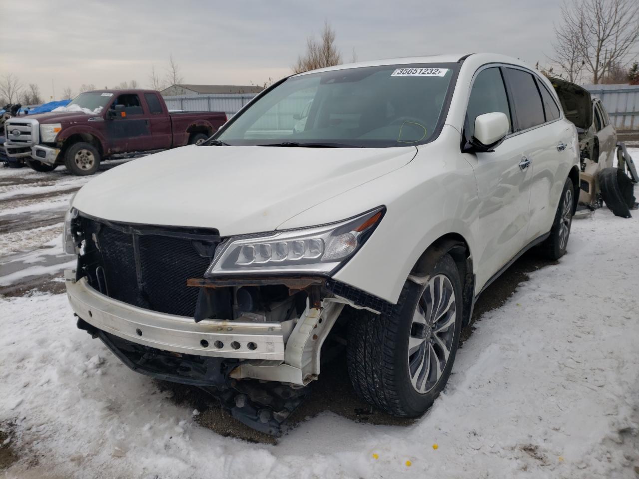 Photo 2 from auction – 2014 ACURA MDX TECHNO with VIN 5FRYD4H43EB501798