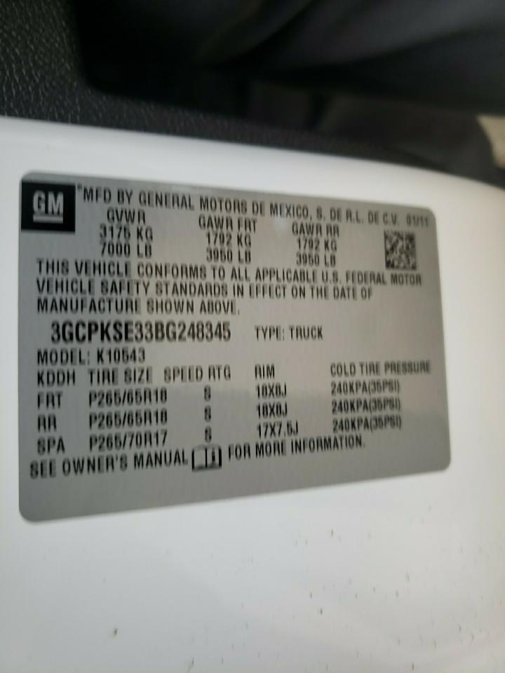 Photo 10 from auction – 2011 CHEVROLET SILVERADO with VIN 3GCPKSE33BG248345