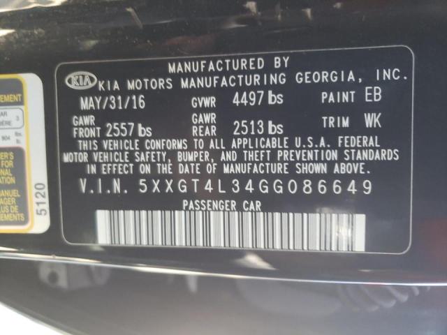 Photo 10 from auction – 2016 KIA OPTIMA LX with VIN 5XXGT4L34GG086649