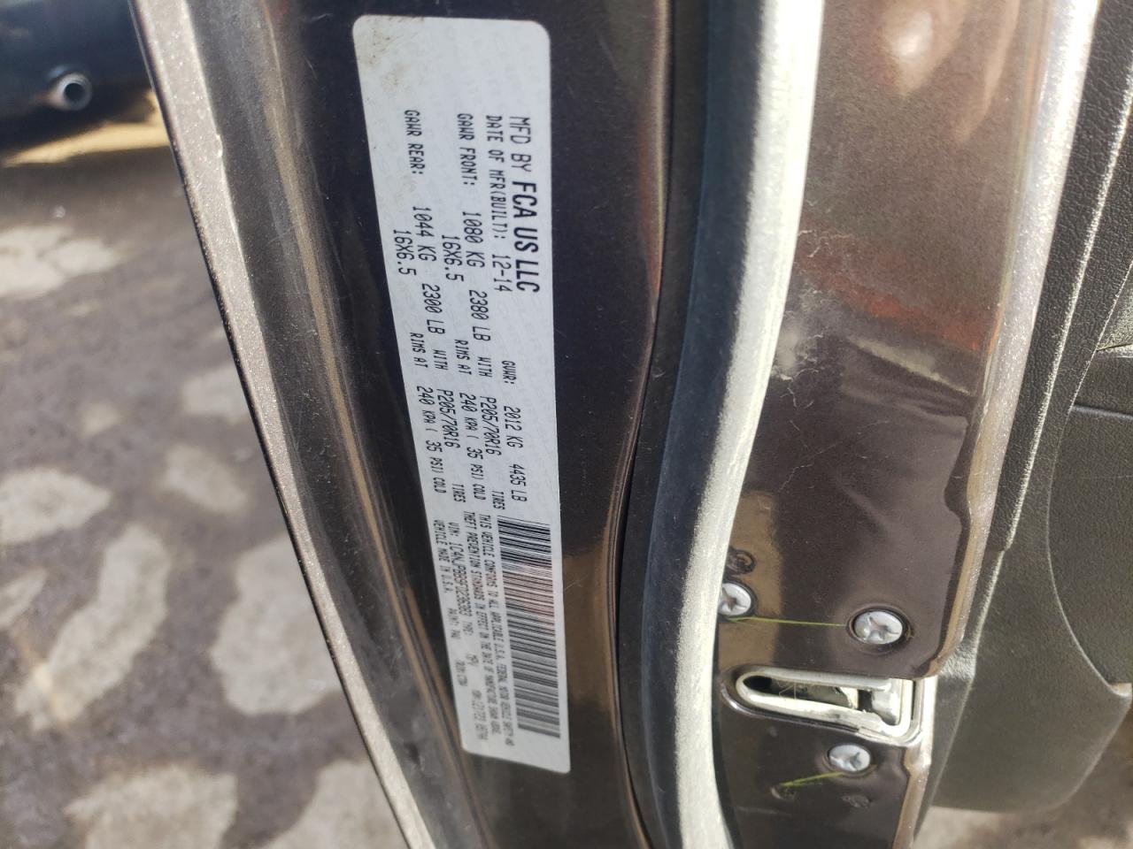 Photo 10 from auction – 2015 JEEP PATRIOT SP with VIN 1C4NJPBB9FD236383