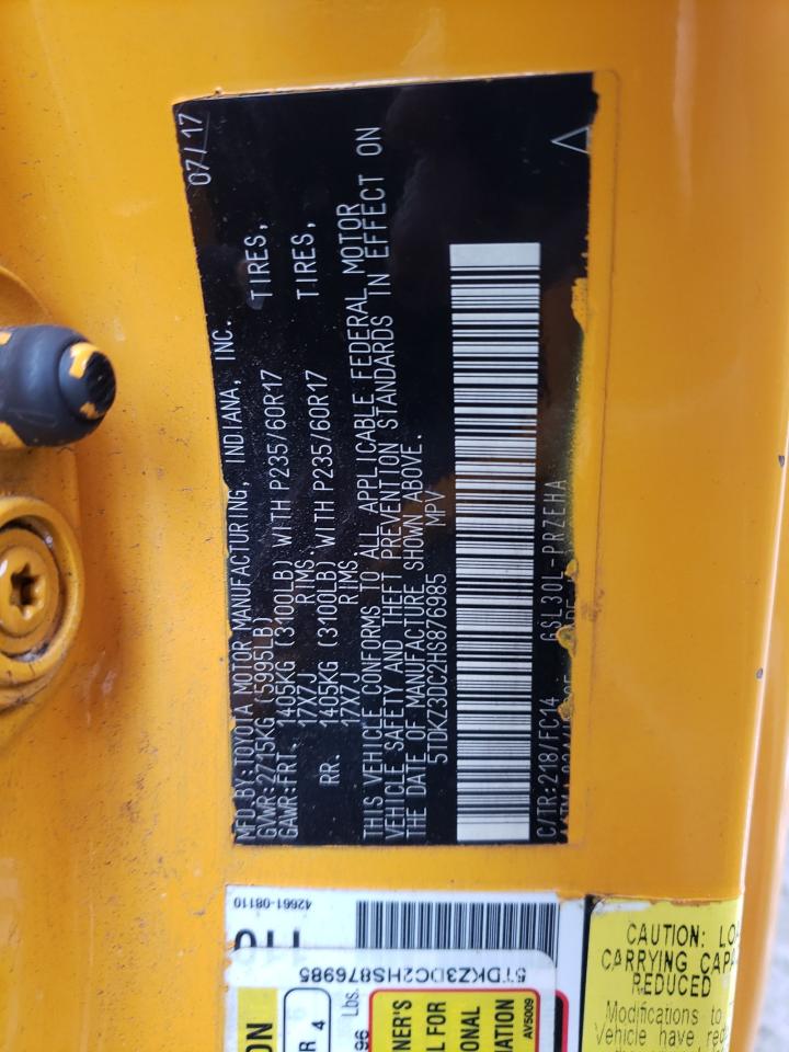 Photo 10 from auction – 2017 TOYOTA SIENNA LE with VIN 5TDKZ3DC2HS876985