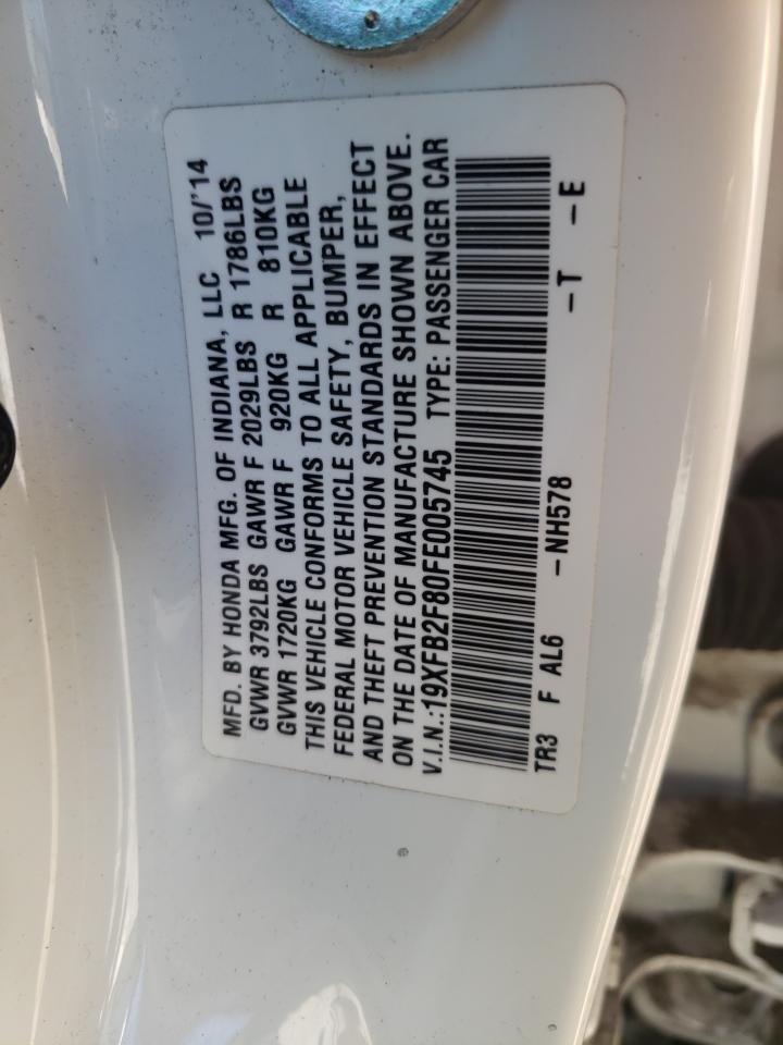 Photo 10 from auction – 2015 HONDA CIVIC EX with VIN 19XFB2F80FE005745