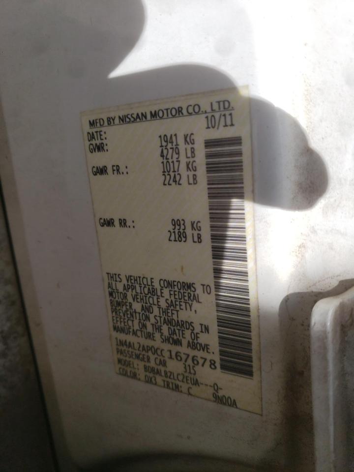 Foto 10 de la subasta – 2012 NISSAN ALTIMA BAS con VIN 1N4AL2AP0CC167678