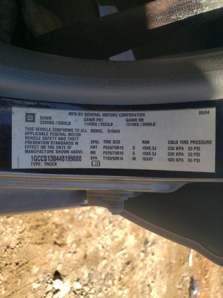 Photo 10 from auction – 2004 CHEVROLET COLORADO with VIN 1GCCS138448199088