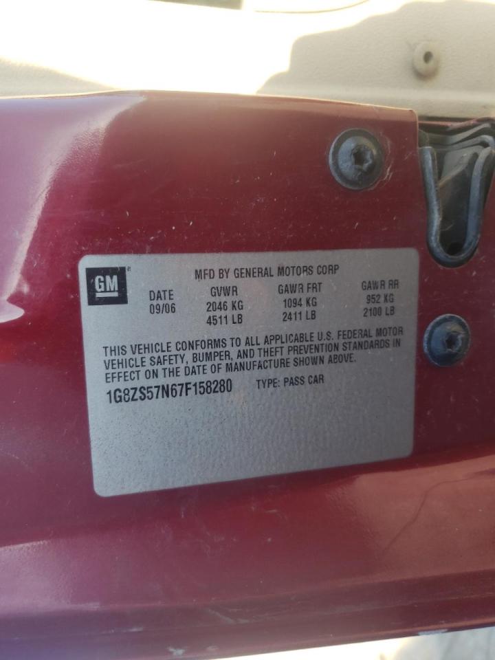 Photo 10 from auction – 2007 SATURN AURA XE with VIN 1G8ZS57N67F158280