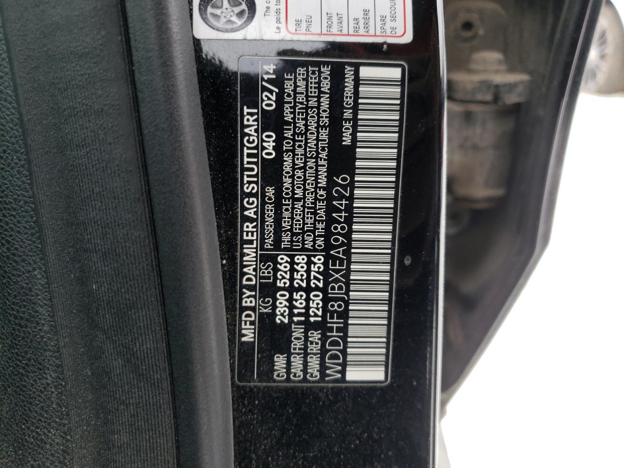 Photo 10 from auction – 2014 MERCEDES-BENZ E 350 4MAT with VIN WDDHF8JBXEA984426