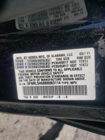 Photo 10 from auction – 2011 HONDA ODYSSEY EX with VIN 5FNRL5H68BB063114