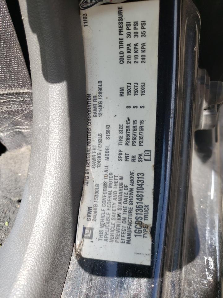Фото 10 с аукциона – 2004 CHEVROLET 150 с VIN 1GCDS136148104313