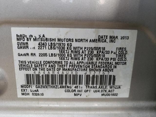 Photo 10 from auction – 2013 MITSUBISHI OUTLANDER with VIN 4A4AR4AUXDE018767