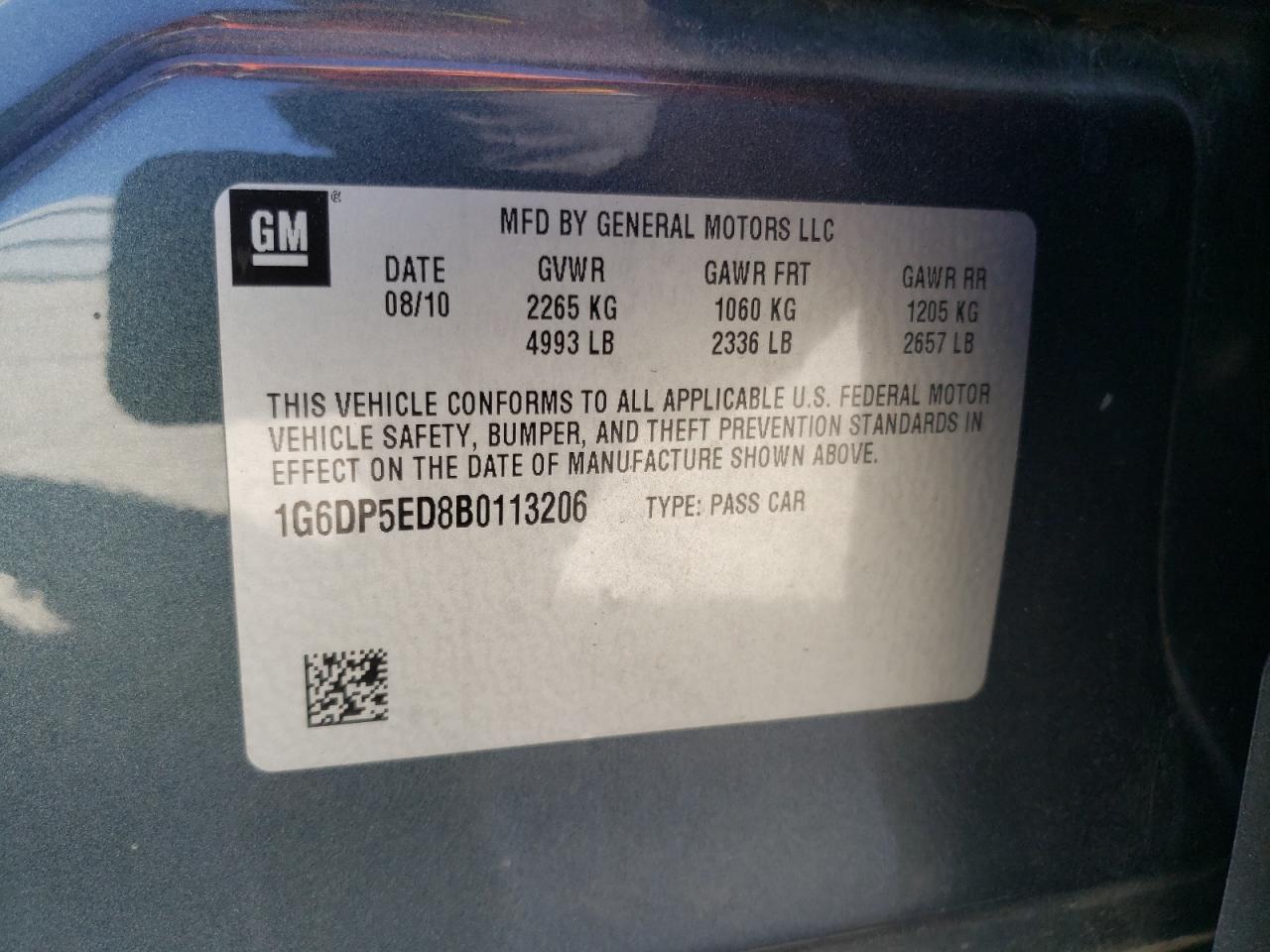 Photo 10 from auction – 2011 CADILLAC CTS PREMIU with VIN 1G6DP5ED8B0113206