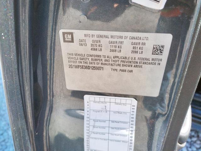 Photo 10 from auction – 2013 CHEVROLET IMPALA LS with VIN 2G1WF5E36D1259071