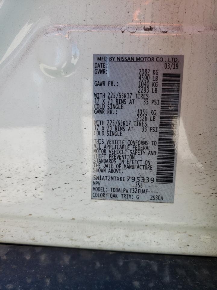 Photo 10 from auction – 2019 NISSAN ROGUE S with VIN 5N1AT2MTXKC795339