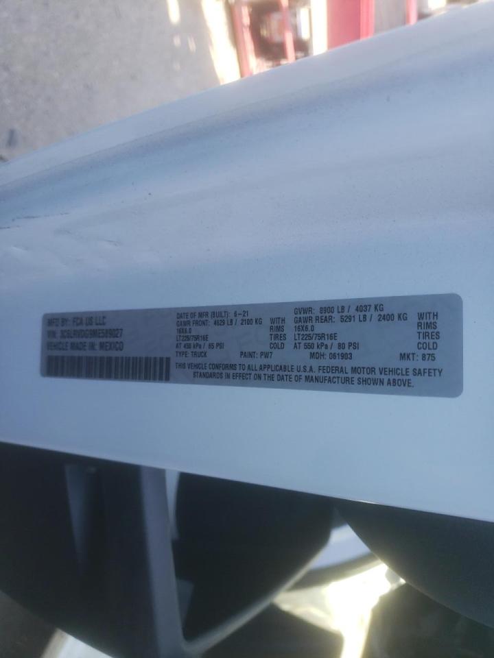 Photo 10 from auction – 2021 RAM PROMASTER with VIN 3C6LRVDG9ME589027