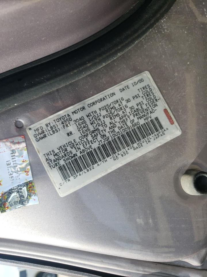 Photo 10 from auction – 2001 LEXUS RX 300 with VIN JTJGF10U510091660