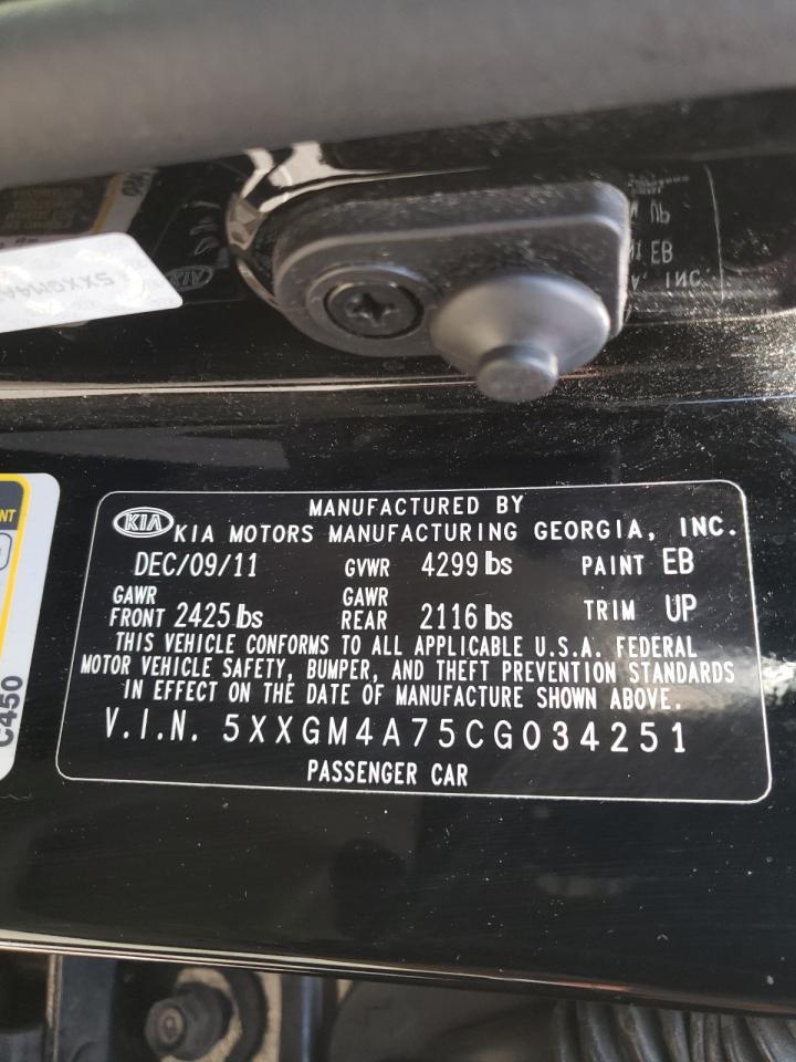 Photo 10 from auction – 2012 KIA OPTIMA LX with VIN 5XXGM4A75CG034251