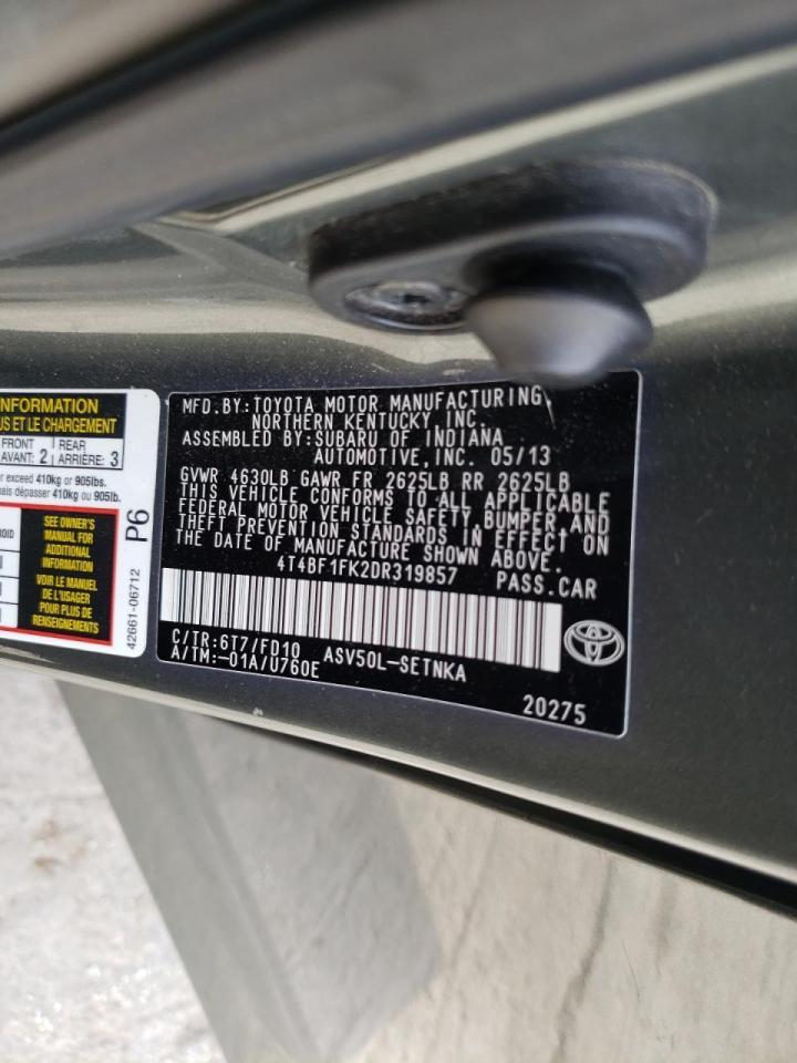 Photo 10 from auction – 2013 TOYOTA CAMRY L with VIN 4T4BF1FK2DR319857