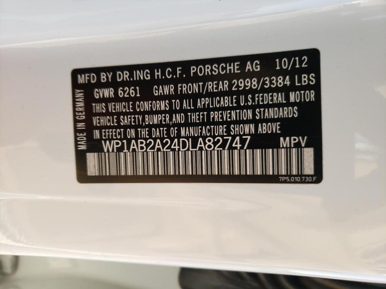 Photo 10 from auction – 2013 PORSCHE CAYENNE S with VIN WP1AB2A24DLA82747