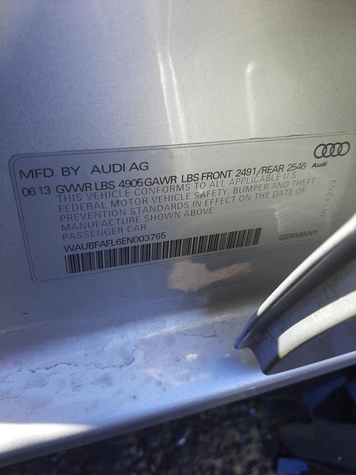 Photo 10 from auction – 2014 AUDI A4 PREMIUM with VIN WAUBFAFL6EN003765