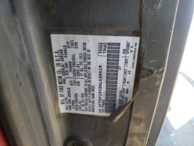 Photo 10 from auction – 1992 FORD F150 with VIN 1FTDF15Y2NLA38419