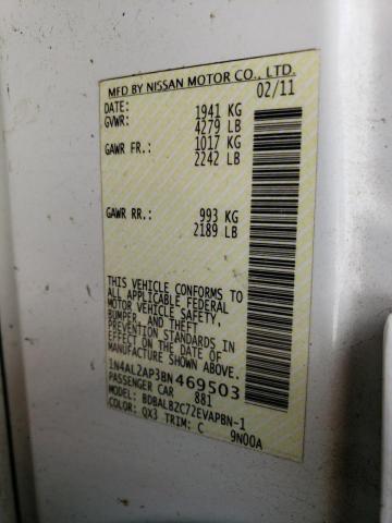 Photo 10 from auction – 2011 NISSAN ALTIMA BAS with VIN 1N4AL2AP3BN469503