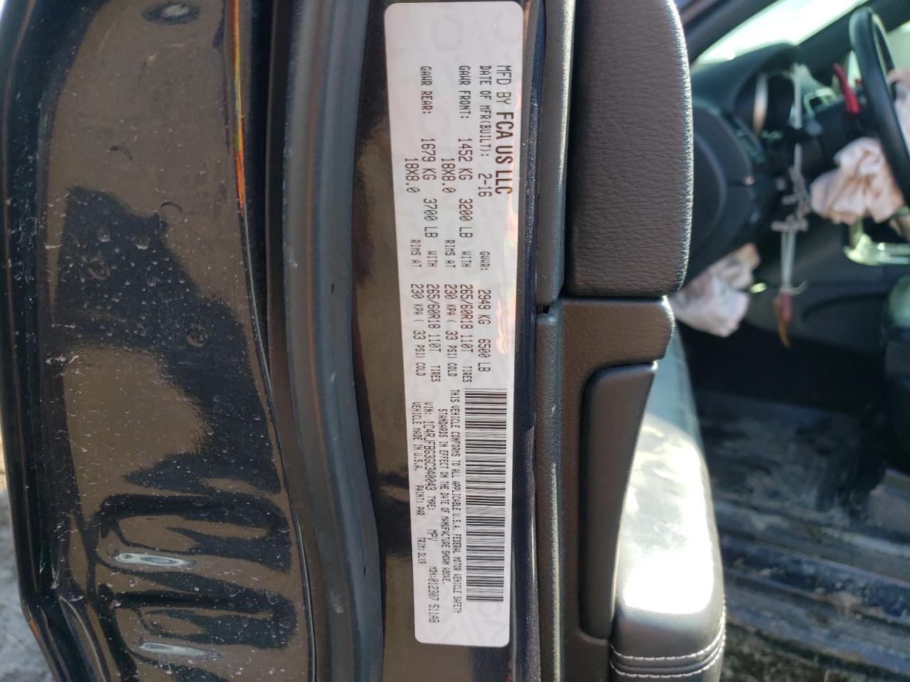 Photo 10 from auction – 2016 JEEP GRAND CHER with VIN 1C4RJFBG3GC340043