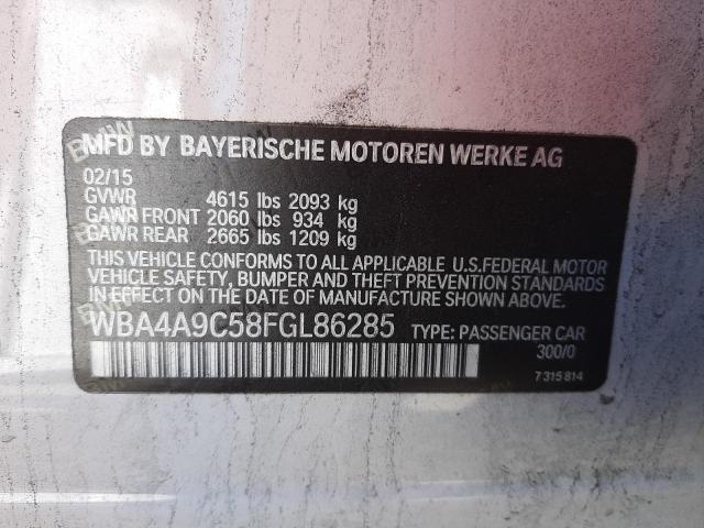 Photo 10 from auction – 2015 BMW 428 I GRAN with VIN WBA4A9C58FGL86285