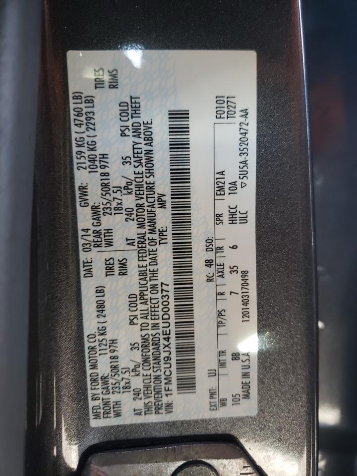 Photo 10 from auction – 2014 FORD ESCAPE TIT with VIN 1FMCU9JX4EUD00377