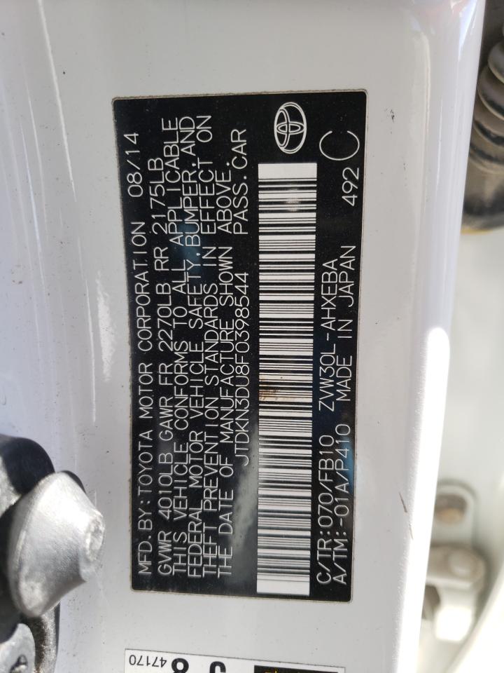 Photo 10 from auction – 2015 TOYOTA PRIUS with VIN JTDKN3DU8F0398544