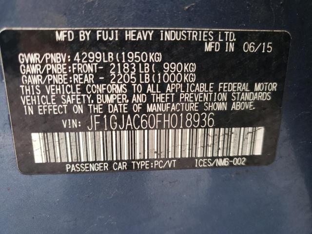 Photo 10 from auction – 2015 SUBARU IMPREZA PR with VIN JF1GJAC60FH018936