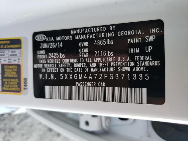 Photo 10 from auction – 2015 KIA OPTIMA LX with VIN 5XXGM4A72FG371335