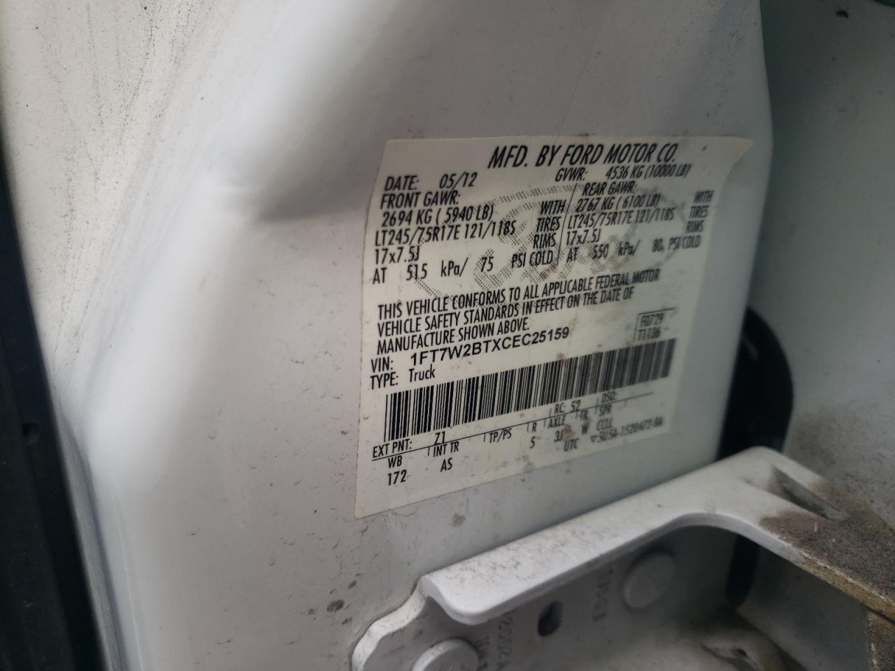 Photo 10 from auction – 2012 FORD F250 SUPER with VIN 1FT7W2BTXCEC25159