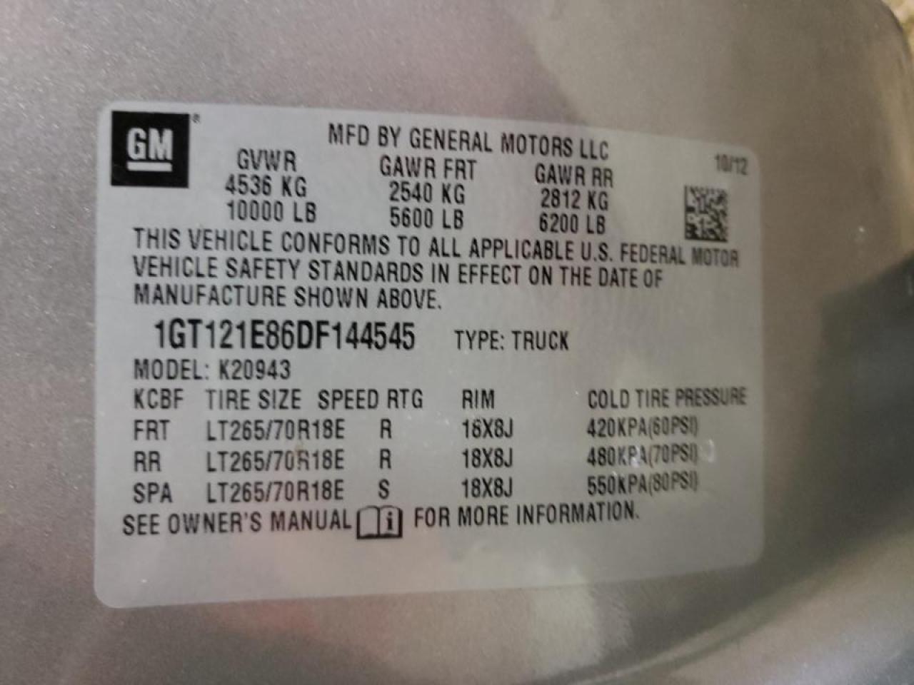 Photo 10 from auction – 2013 GMC SIERRA K25 with VIN 1GT121E86DF144545