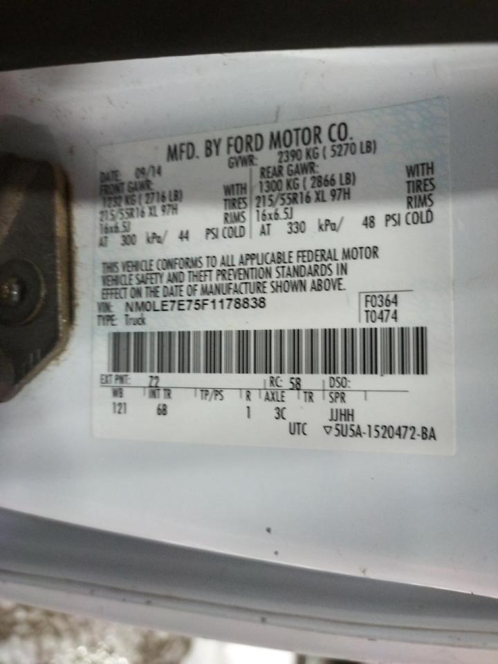 Photo 10 from auction – 2015 FORD TRANSIT CO with VIN NM0LE7E75F1178838