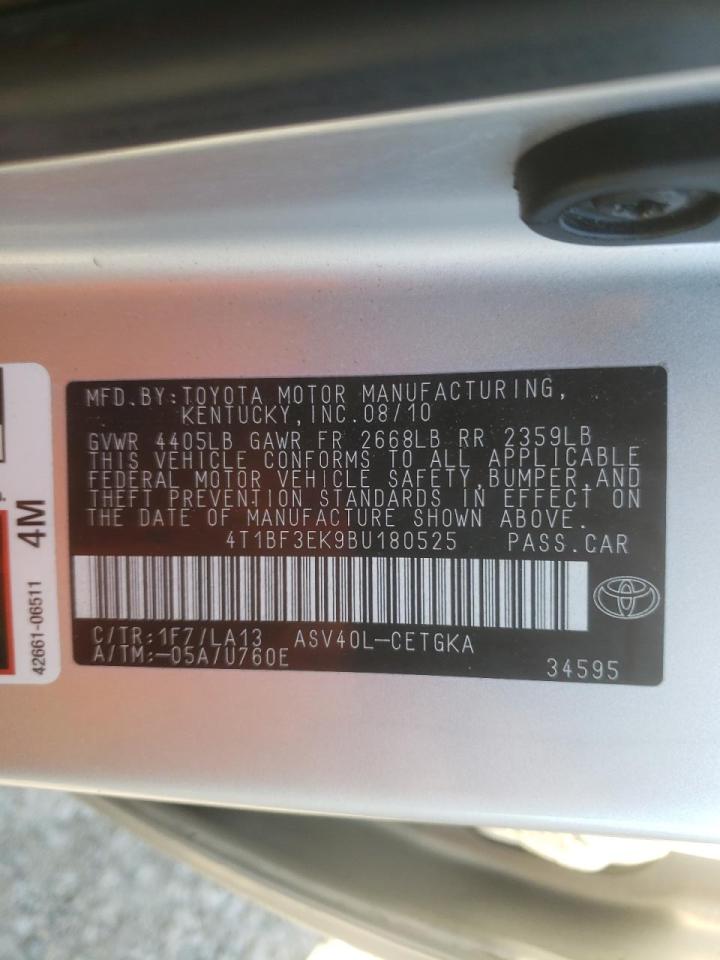 Photo 10 from auction – 2011 TOYOTA CAMRY BASE with VIN 4T1BF3EK9BU180525
