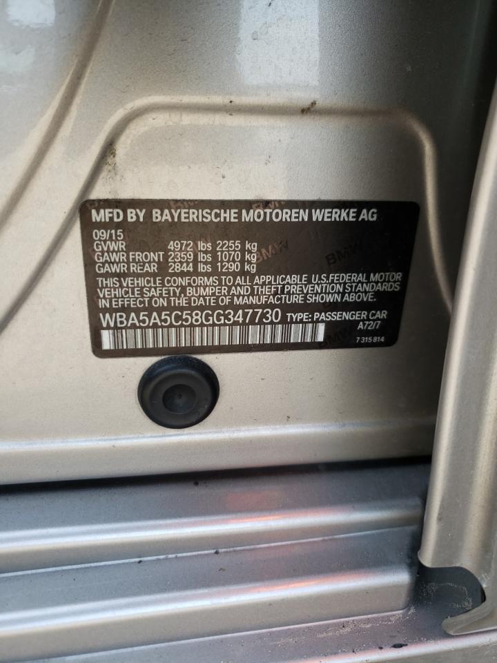 Photo 10 from auction – 2016 BMW 528 I with VIN WBA5A5C58GG347730