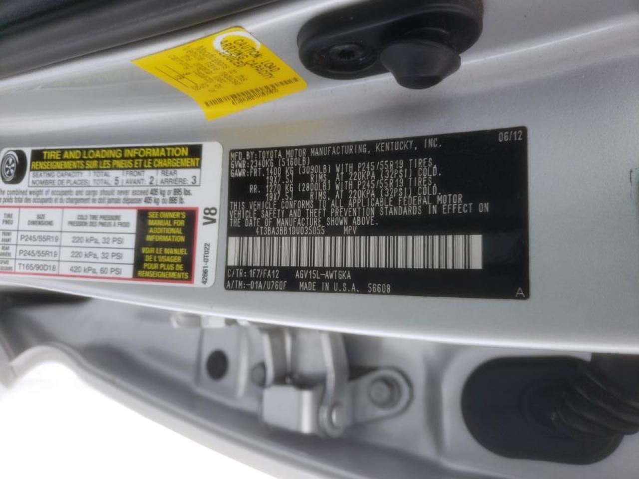 Photo 10 from auction – 2013 TOYOTA VENZA LE with VIN 4T3BA3BB1DU035055