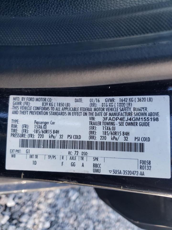 Photo 10 from auction – 2016 FORD FIESTA SE with VIN 3FADP4EJ4GM155198