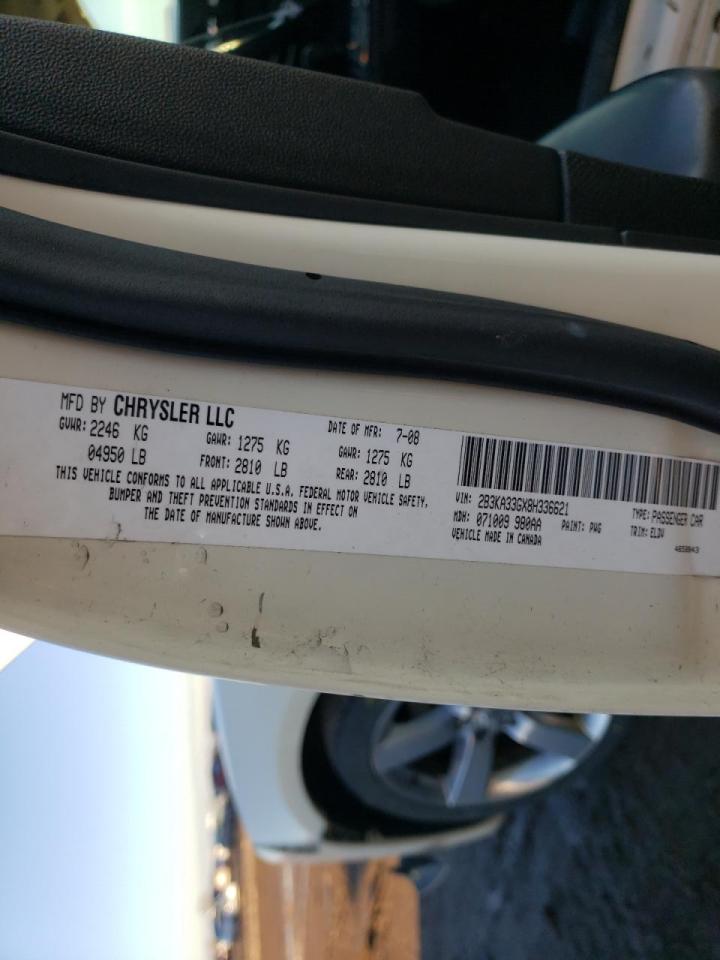 Photo 10 from auction – 2008 DODGE CHARGER SX with VIN 2B3KA33GX8H336621