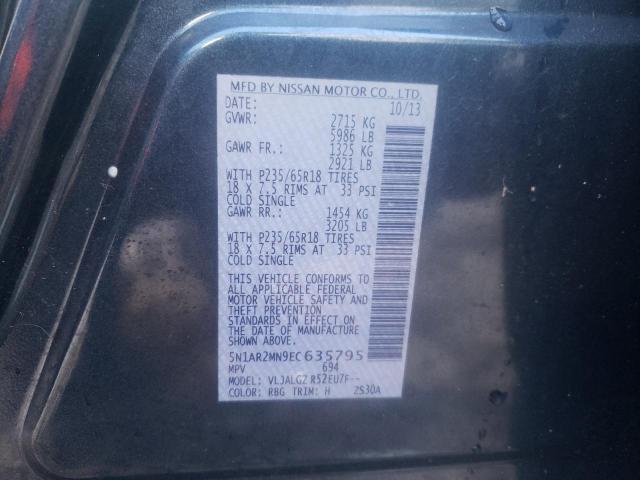 Photo 10 from auction – 2014 NISSAN PATHFINDER with VIN 5N1AR2MN9EC635795