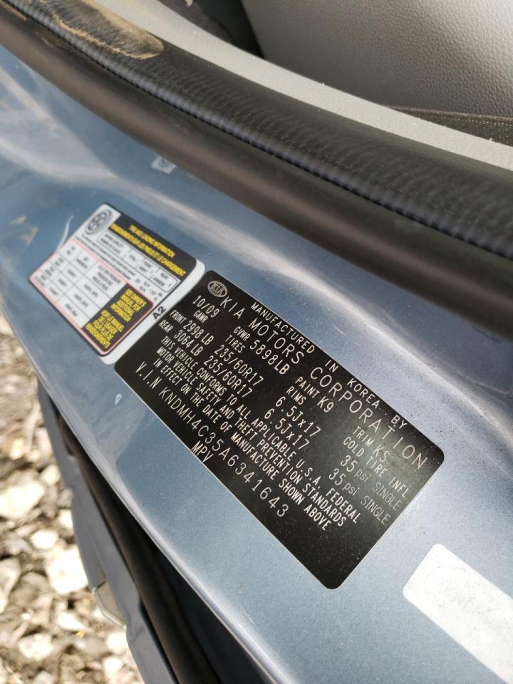 Photo 10 from auction – 2010 KIA SEDONA EX with VIN KNDMH4C35A6341643