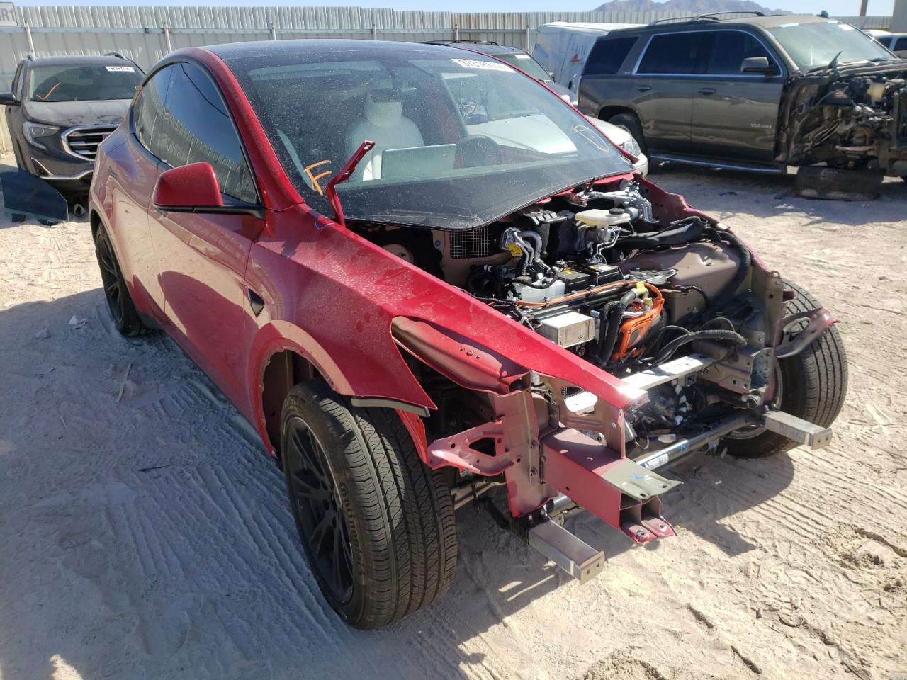 TESLA MODEL Y 2021 with VIN 5YJYGAEE1MF245177 - Photo from auction
