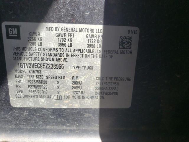 Photo 10 from auction – 2015 GMC SIERRA K15 with VIN 1GTV2VEC9FZ238966