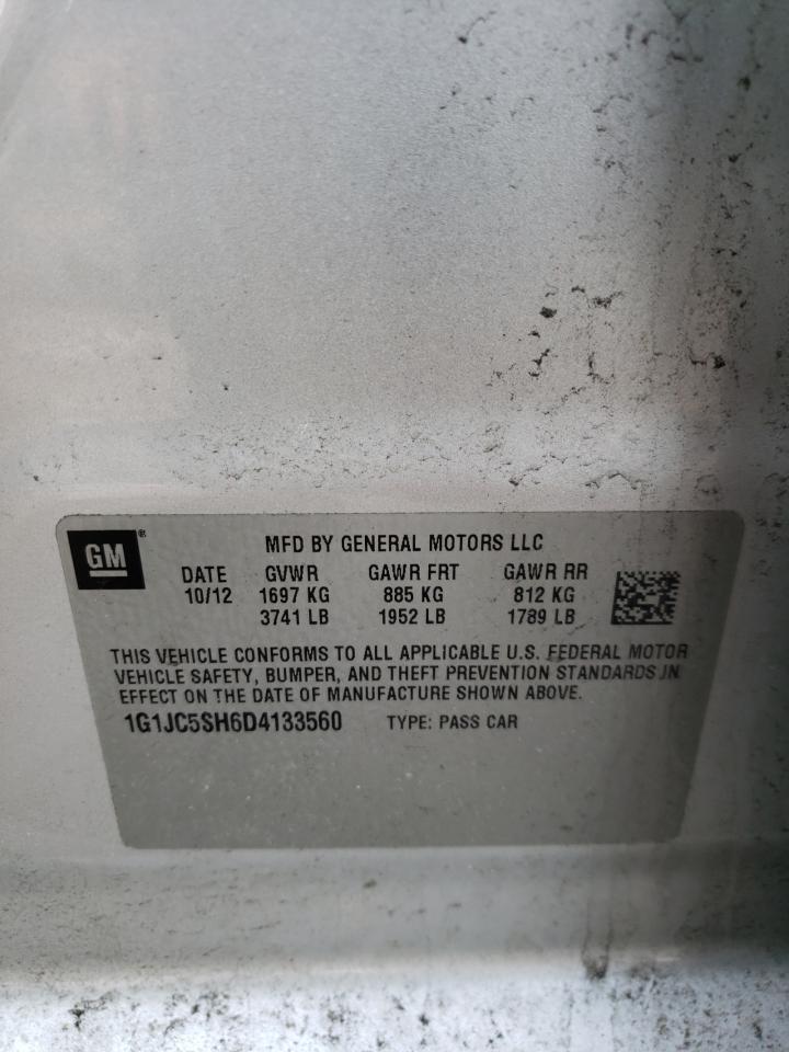 Photo 10 from auction – 2013 CHEVROLET SONIC LT with VIN 1G1JC5SH6D4133560