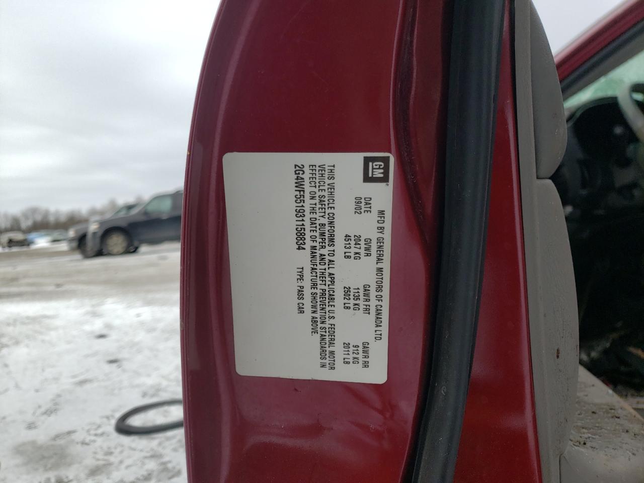 Photo 10 from auction – 2003 BUICK REGAL GS with VIN 2G4WF551931158834