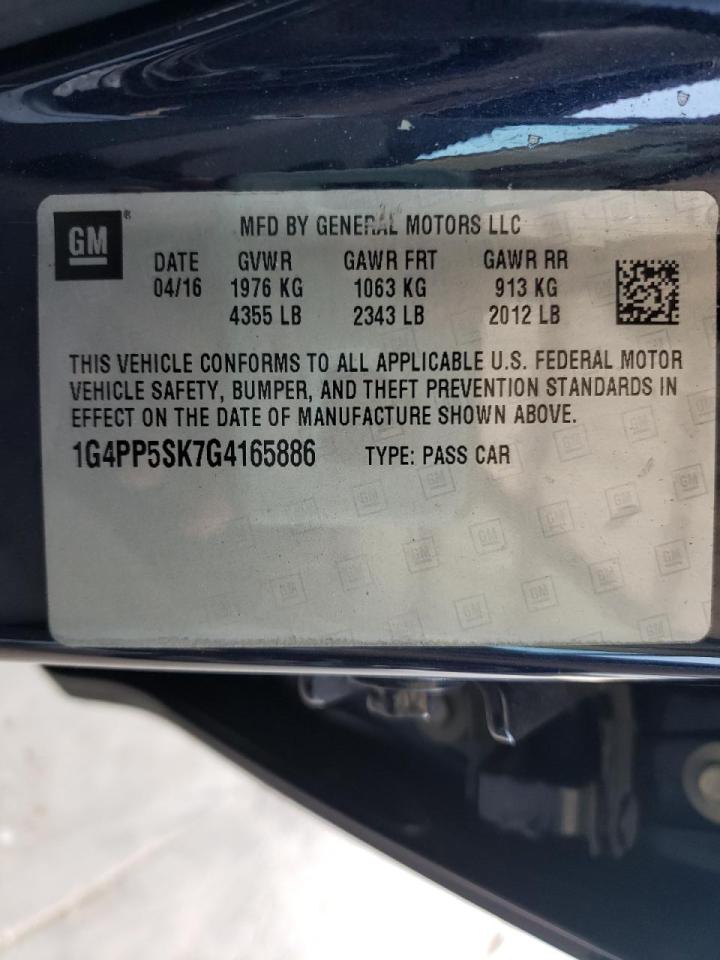 Photo 10 from auction – 2016 BUICK VERANO with VIN 1G4PP5SK7G4165886
